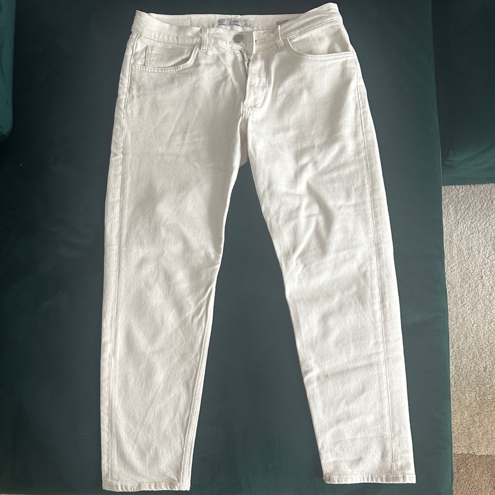 Mango Men's Slim White Jeans